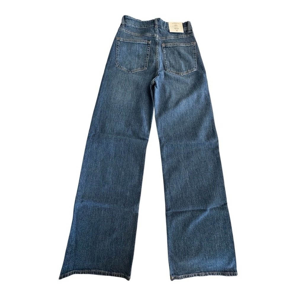 Y2K H&M Wide Leg Comfort Stretch High Waist Dark Wash  Denim Jeans NWT 26x30 - Picture 2 of 10